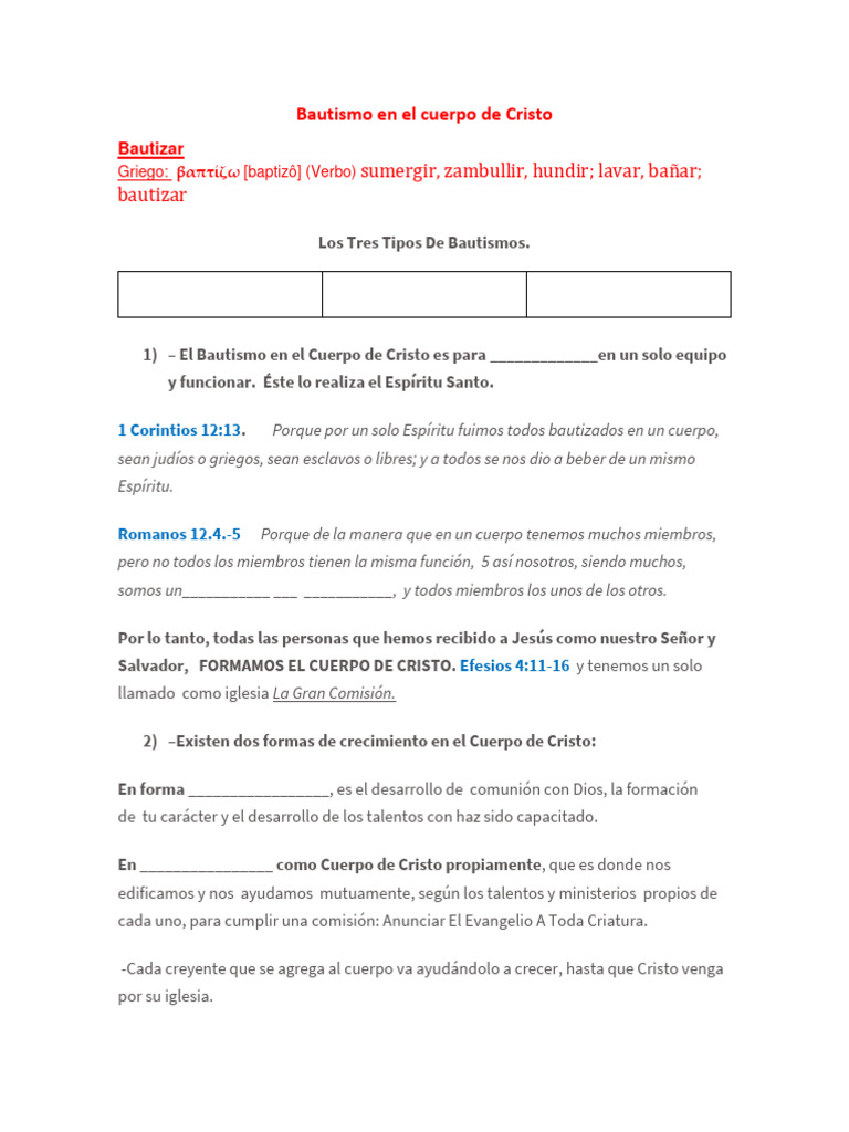 Bautismo en el Cuerpo de Cristo | PDF | Cristo (título) | Bautismo