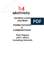 Permutaion and Combination Past Paper