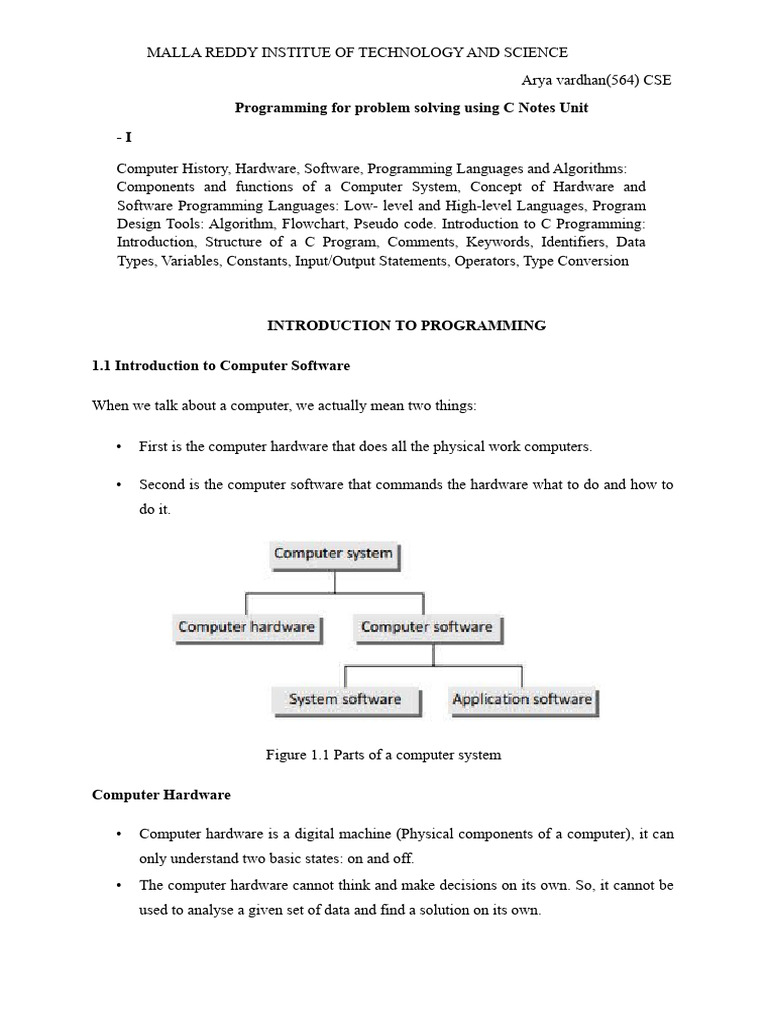 Programming For Problem Solving Using C Pdf Reader