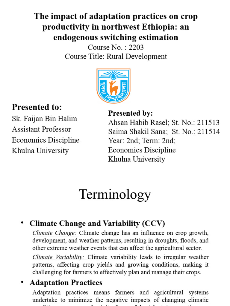 Adaptation Practices and Crop Yield in Ethiopia | PDF | Agriculture ...