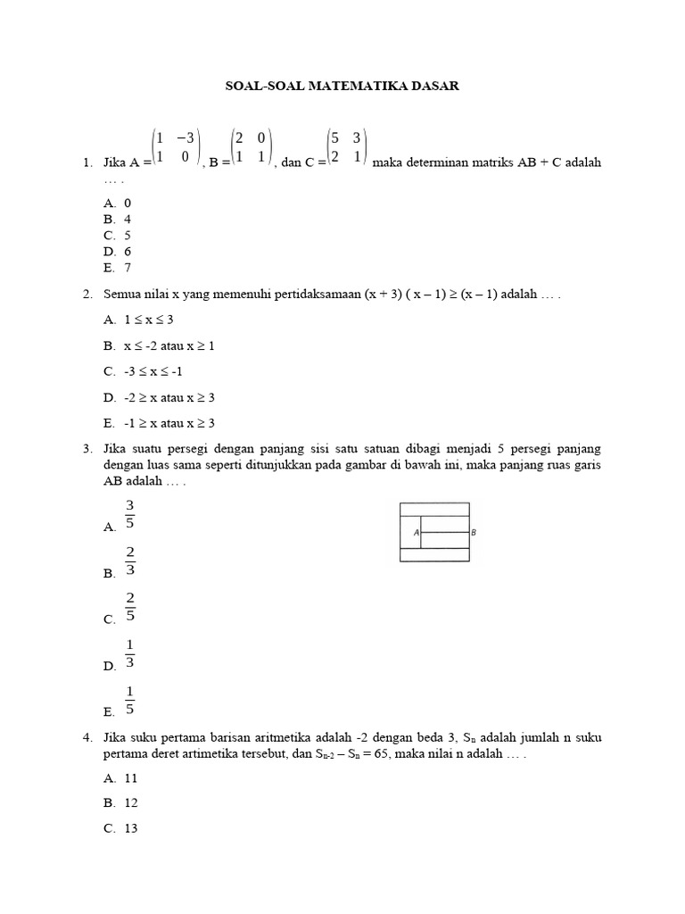 Soal Matematika Dasar dan Penyelesaiannya | PDF | Metode & Bahan Ajar ...