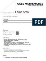 Pressure Force Area Questions MME