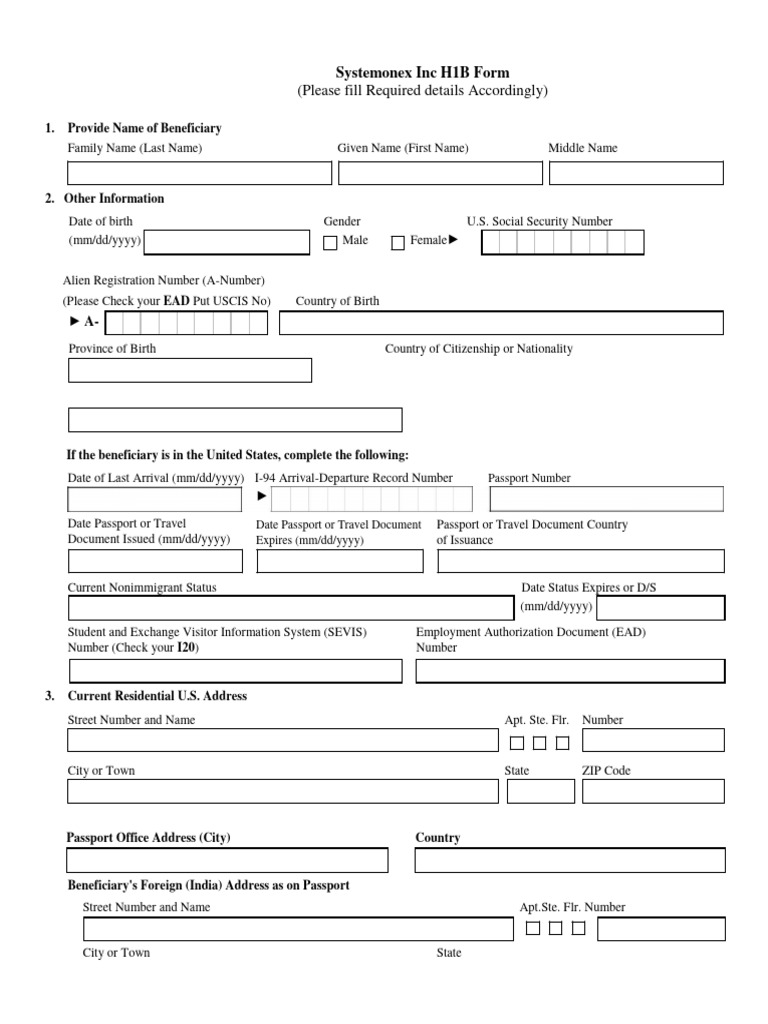 H1B Form and Documents Details 3 | PDF | H 1 B Visa | Academic Degree