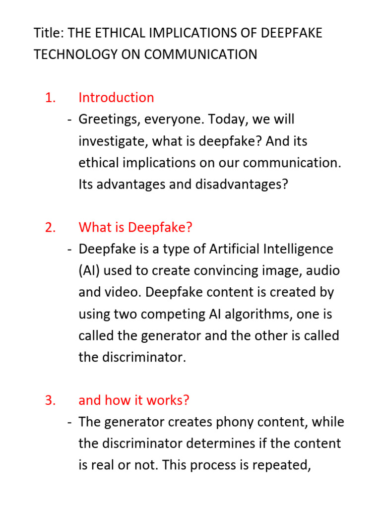 Pecha Kucha Presentation Deepfake Script | PDF | Cyberspace
