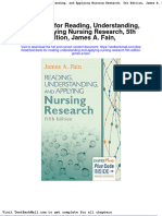 Full Test Bank For Reading Understanding and Applying Nursing Research 5Th Edition James A Fain PDF Docx Full Chapter Chapter