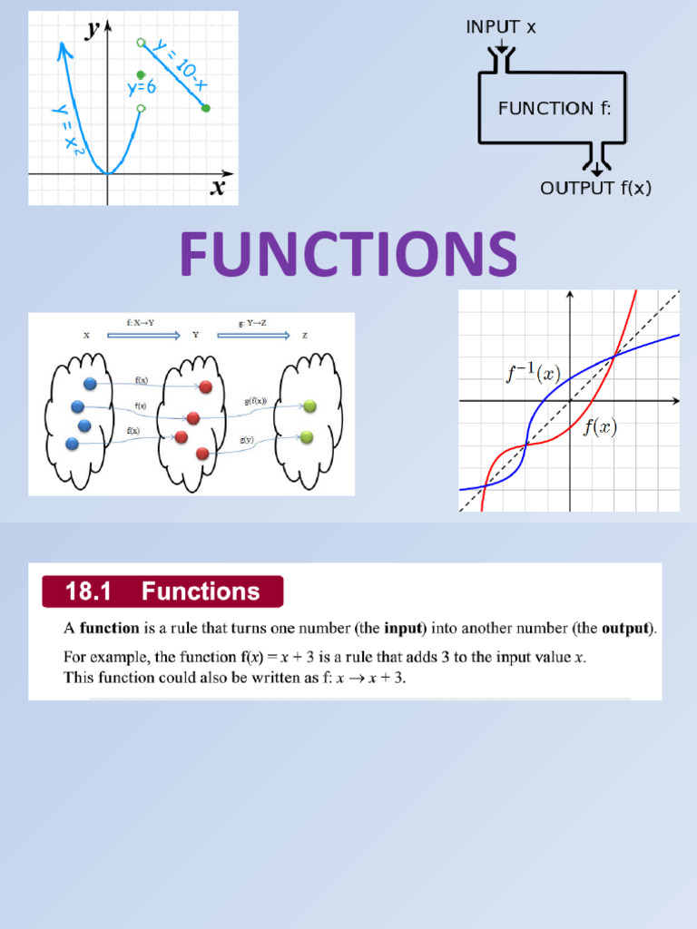 L1, Functions, Domain and Range | PDF | Function (Mathematics) | Algebra