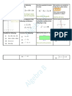 Algebra Grade B Revision Mat