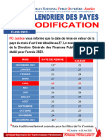 ( (FO JUSTICE) ) Calendrier Des Payes Modification