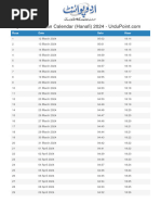 Rajshahi Ramadan Calendar 2024