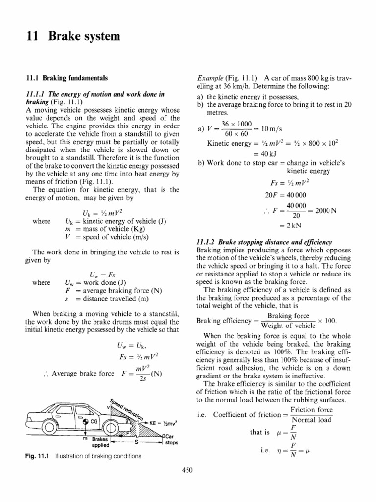 Brake System Sizing Pdf Brake Friction