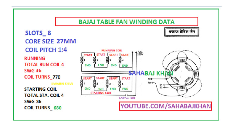 ALL TABLE FAN WINDING DATA - With Connection Coil Loaction - PDF File-1 ...