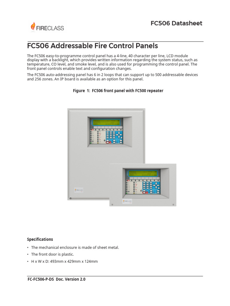 FC506 Addressable Fire Control Panel | PDF | Usb | Power Supply