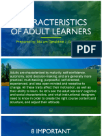 Characteristics of Adult Learners 1