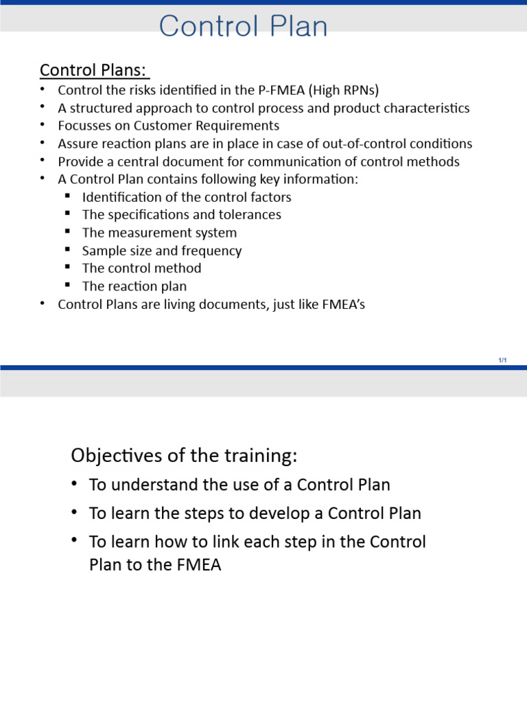Control Plan TRANING | PDF | Electrical Connector | Sampling (Statistics)