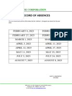 Record of Absences