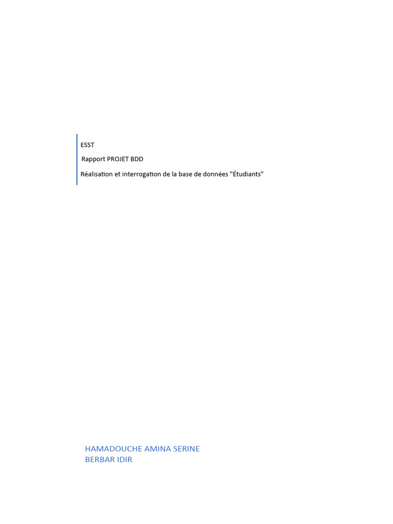 Projet de Base de Données Étudiants | PDF | Bases de données | Application