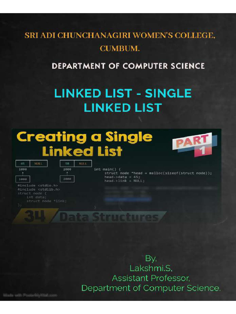 Single Linked List | PDF | Computing | Algorithms And Data Structures