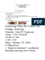 Catch Up Friday Lesson Plan January 19 2024