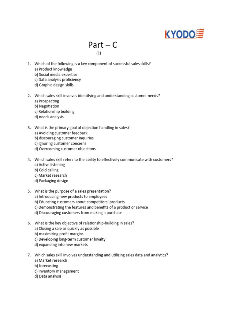 Key Components of Successful Sales Skills | PDF | Sales | Customer ...