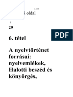 Estigimi Oldal /: 6. Tétel A Nyelvtörténet Forrásai: Nyelvemlékek, Halotti Beszéd És Könyörgés