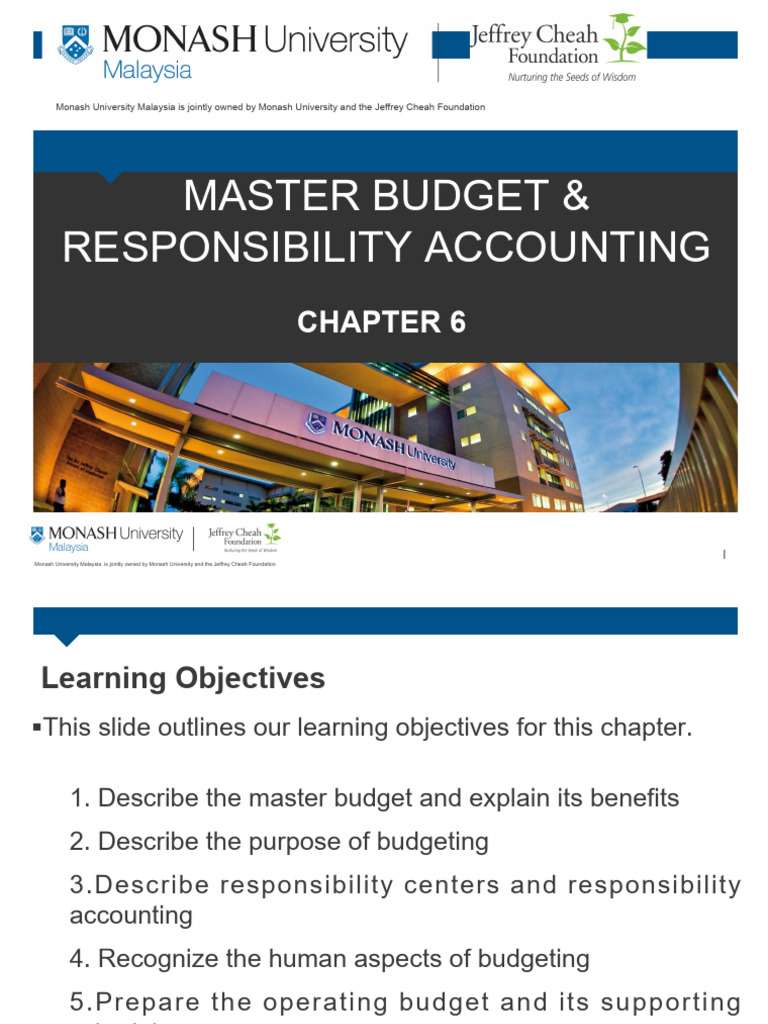 Master Budget and Responsibility Accounting | PDF | Expense | Balance Sheet