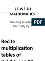 Q3-W3-D1 Mathematics: Dividing Numbers Mentally by 2