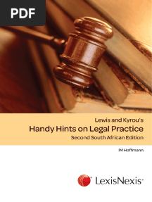Lewis and Kyrous Handy Hints On Legal Practice Second South Africa DRM Unlocked