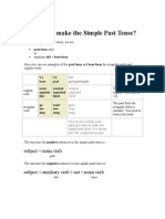 How Do We Make The Simple Past Tense?: Subject + Main Verb