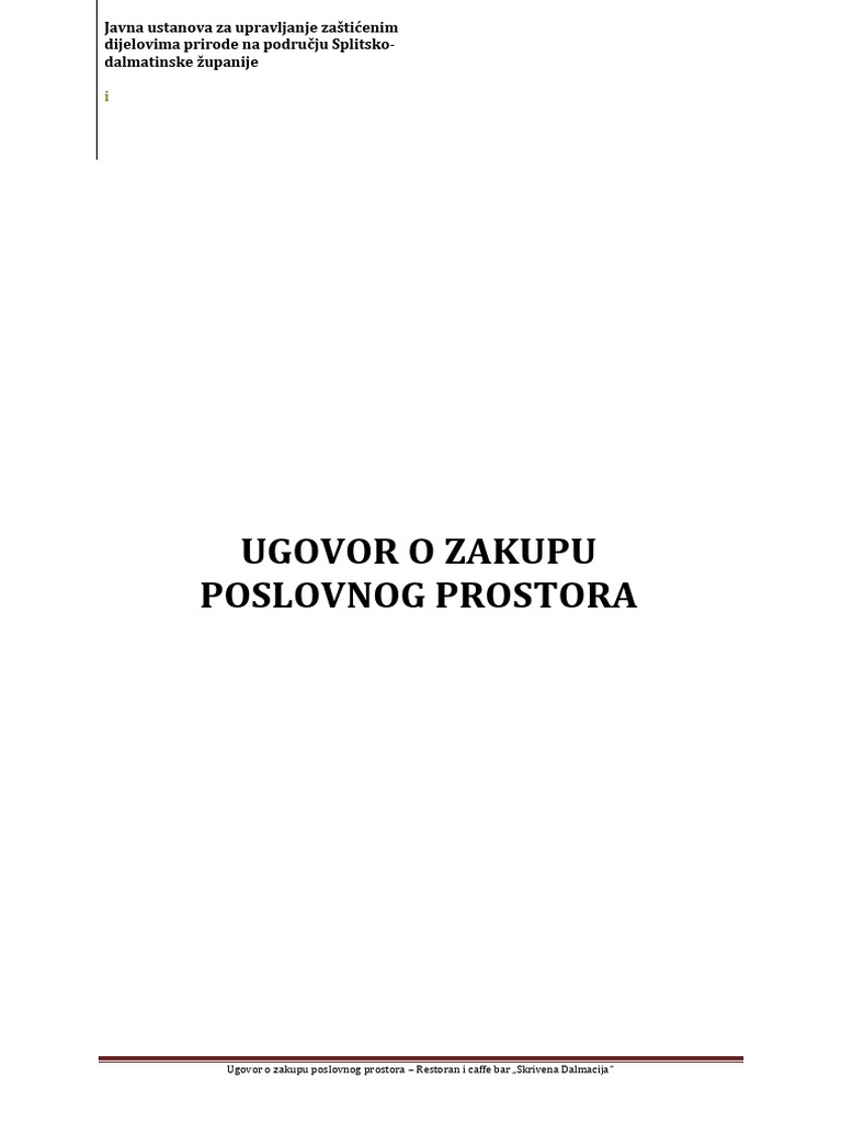 Prijedlog Ugovor o Zakupu | PDF