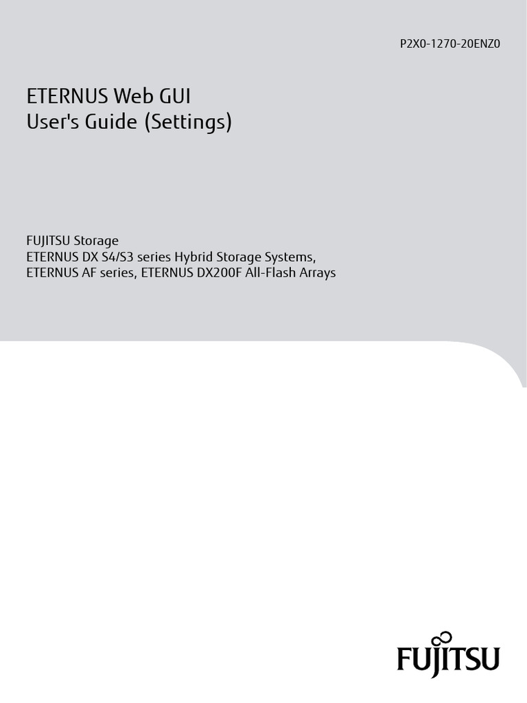 Fuji Eternus dx200 s4 Manual | PDF | World Wide Web | Internet & Web