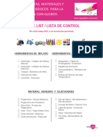 Check List Materiales y Herramientas