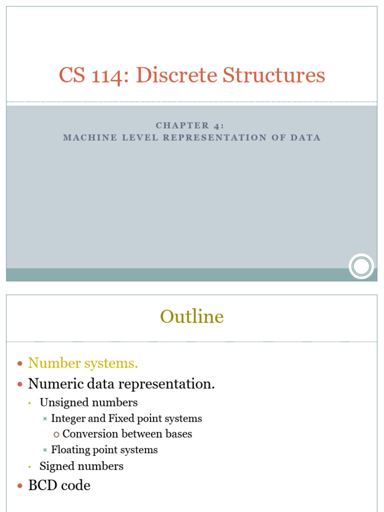 Ch4 machine level representation of data 2019 pdf binary coded
