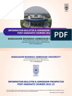 Babasaheb Bhimrao Ambedkar University: Information Bulletin & Admission Prospectus Post-Graduate Courses 2022-23