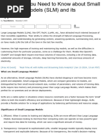 Everything You Need to Know about Small Language Models (SLM) and its Applications