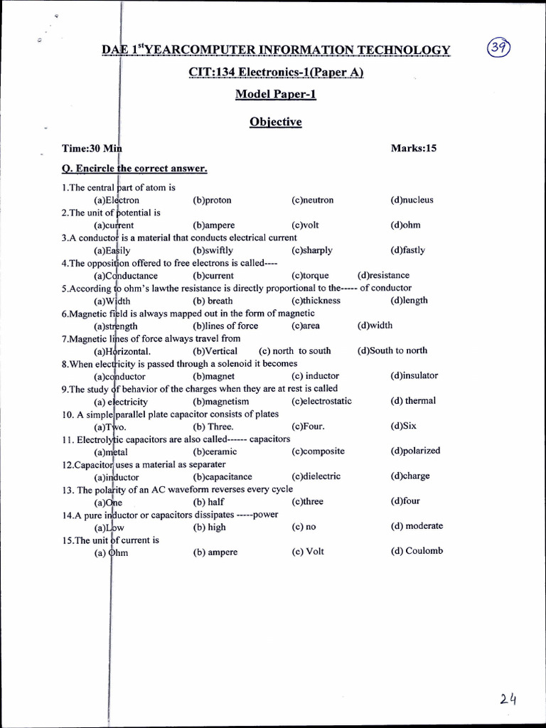 Electronics-I (Paper A) | PDF