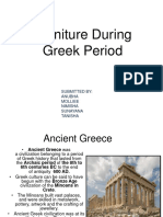 Furniture During Greek Period: Submitted By: Anubha Molliee Nimisha Sunayana Tanisha