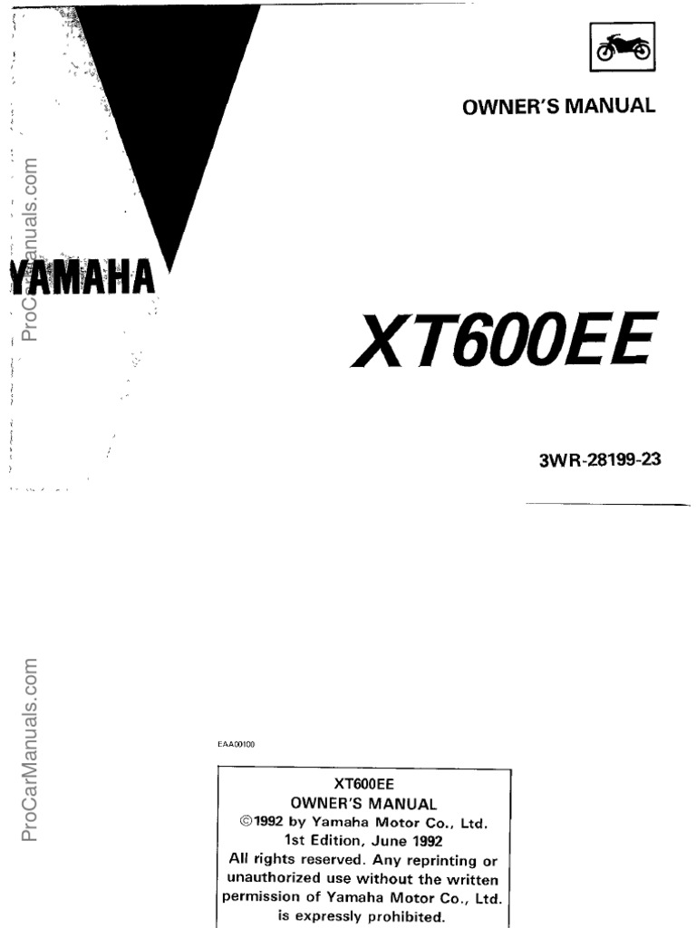 1983 YAMAHA XT 600 TENERE WORKSHOP MANUAL PDF visual data 6