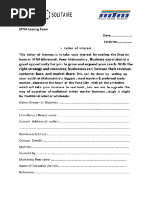 Letter of Interest