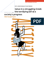 Aliki Kosyfologou, Women's Status in A Struggling Greek Economy. The Terrifying Fall of A Society's Progress