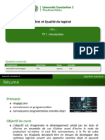 Test Et Qualité Du Logiciel: TP 1: Introduction