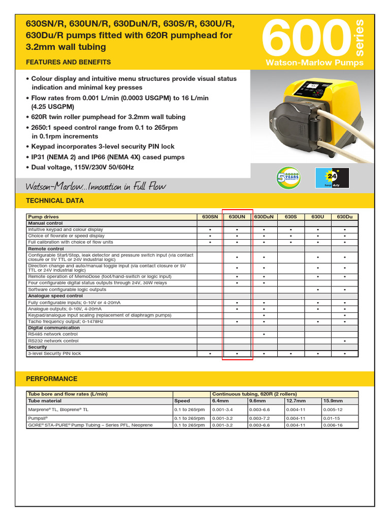 Watson Pump Datasheet | PDF | Logic Gate | Switch