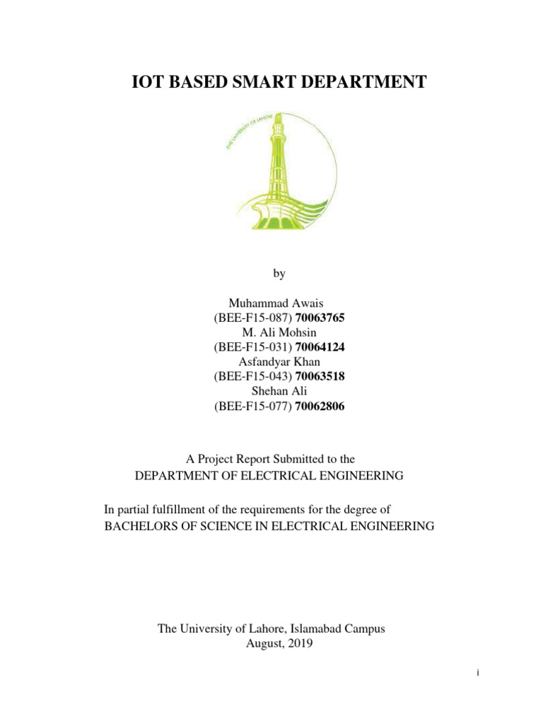 Iot based smart department title pages pdf arduino hertz
