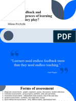 Assessment, Feedback and Critisism in The Process of Learning