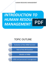 LPM 302 - Introduction to HRM