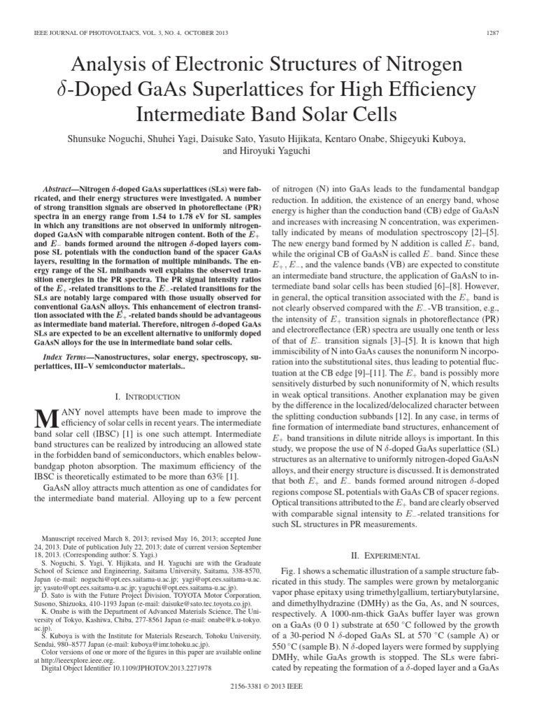 Noguchi 2013 | PDF | Gallium Arsenide | Solar Cell