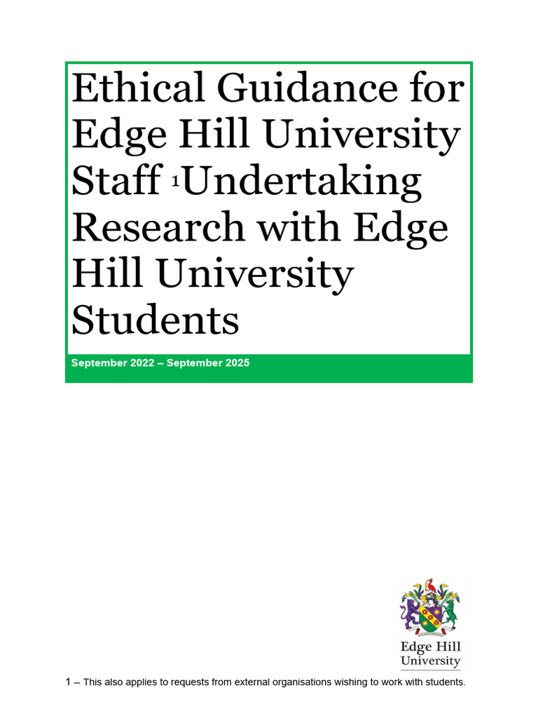 Ethical Research Guidelines for EHU Staff | PDF | Institutional Review ...
