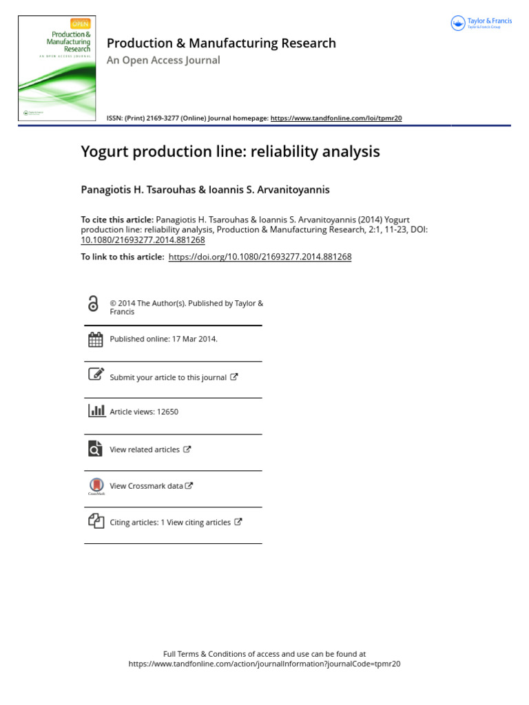 Yogurt Production Line - Reliability Analysis | PDF | Reliability ...