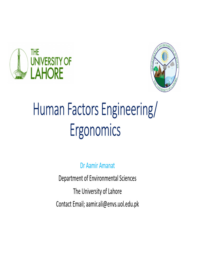 Understanding Ergonomics and Human Factors | PDF | Human Factors And ...