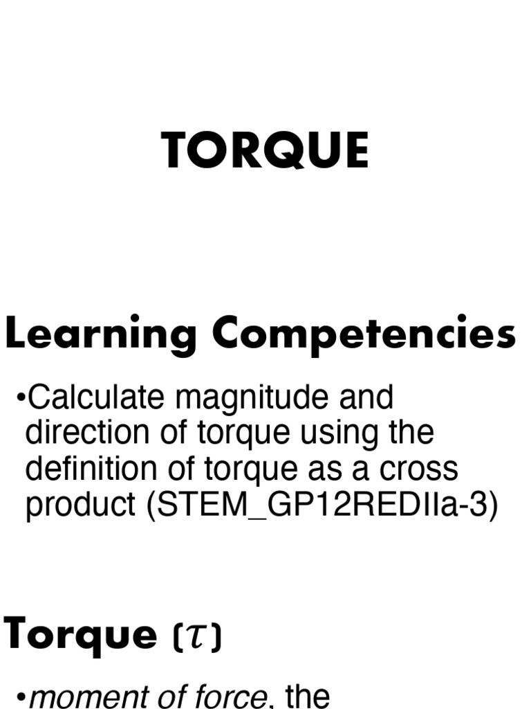 Torque Calculation and Direction | PDF | Teaching Methods & Materials ...