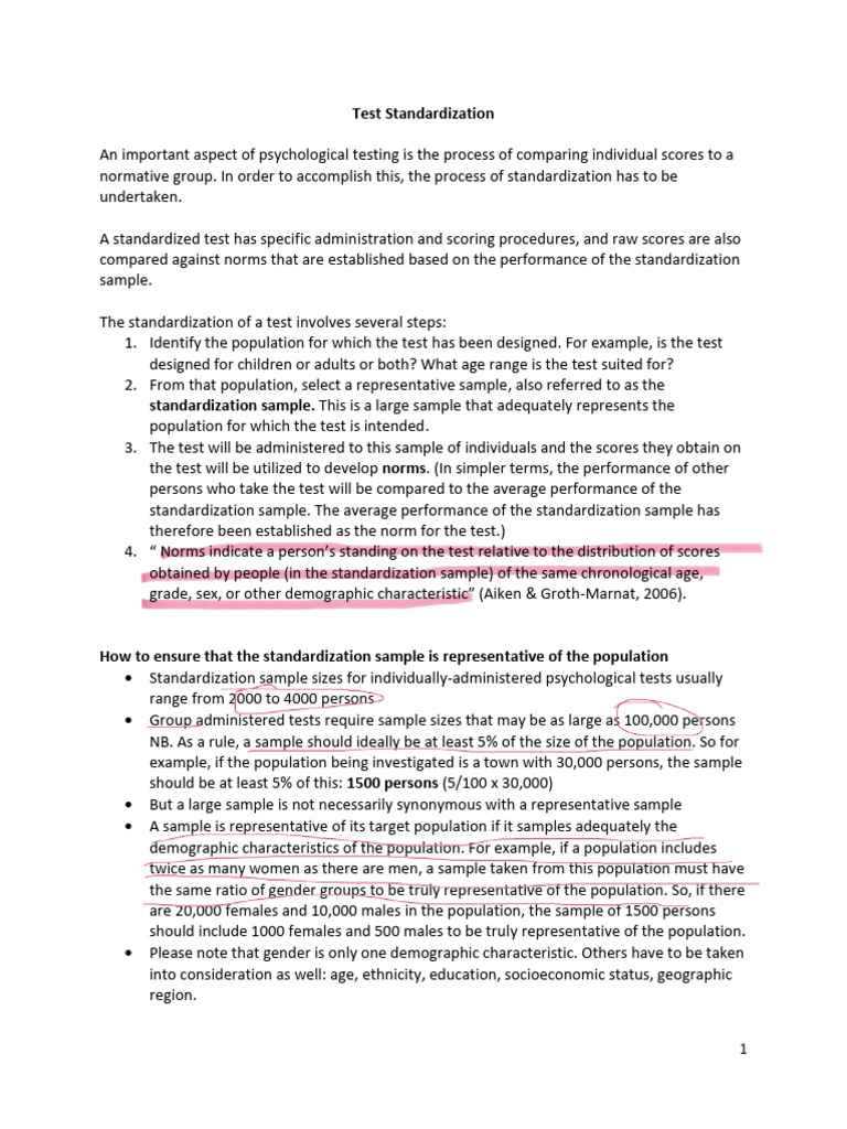 Standardization Norms | PDF | Sampling (Statistics) | Percentile